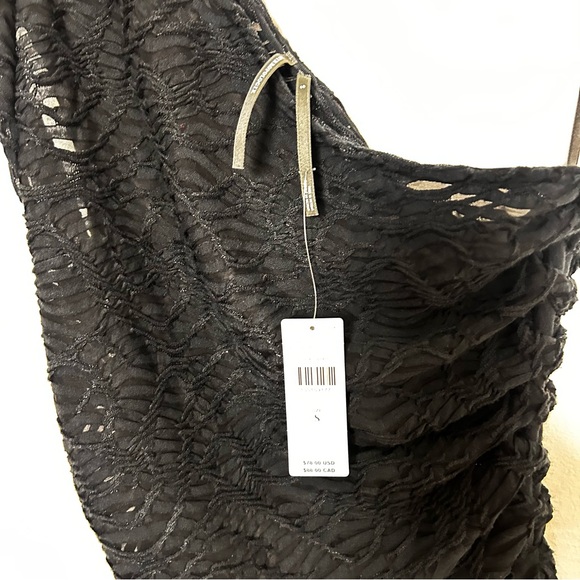 Anthropologie Textured One-Shoulder Top Size Small Black NWT - Picture 10 of 13